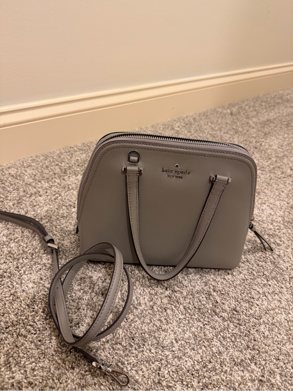kate spade gray dome crossbody satchel